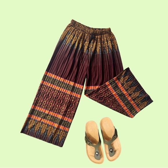 Tribal pattern wide leg culottes pants - Picture 3 of 4
